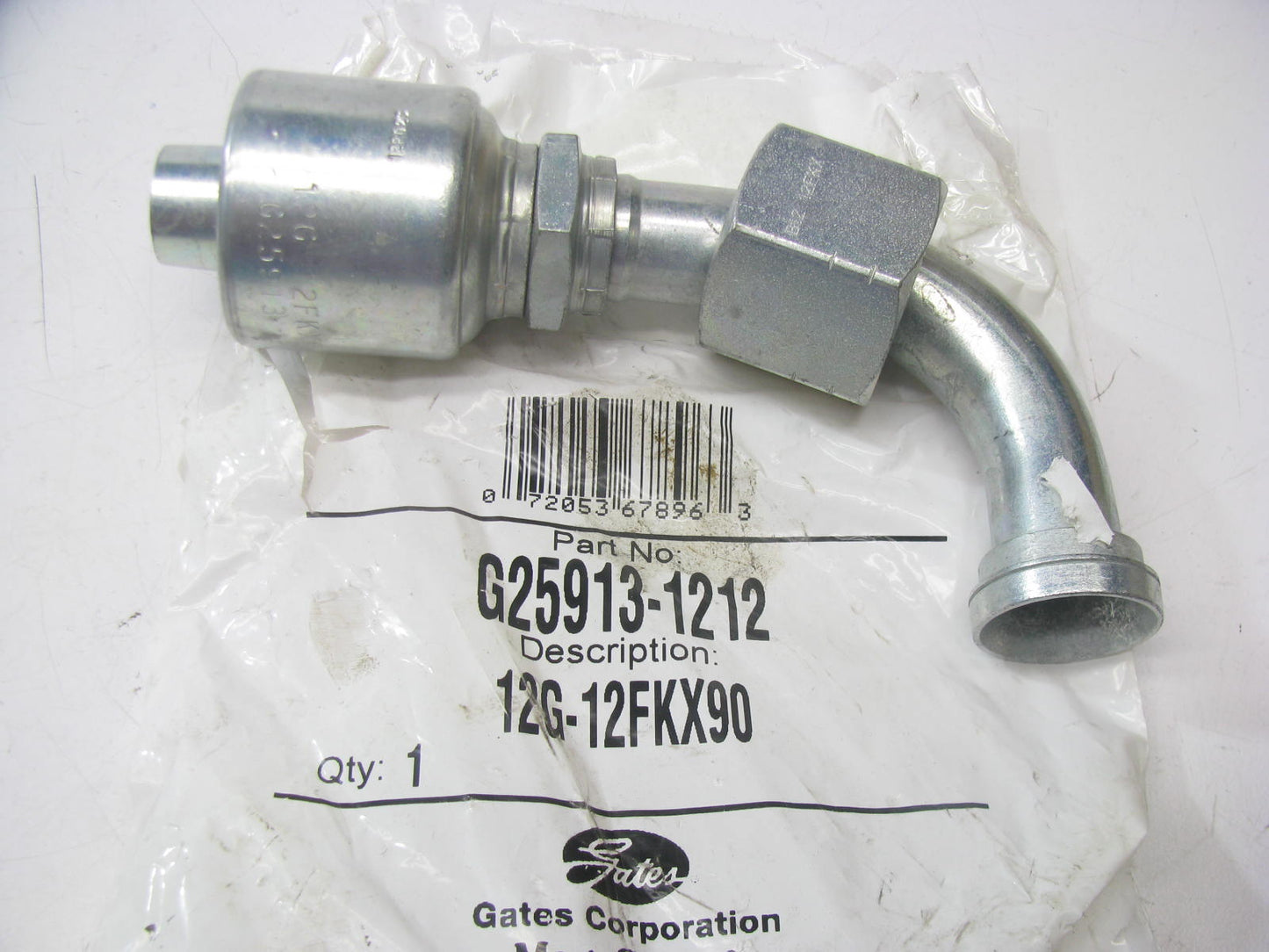 Gates G25913-1212 Hydraulic Fitting Female Komatsu 90 Deg 3/4'' Hose M30 X 1.5