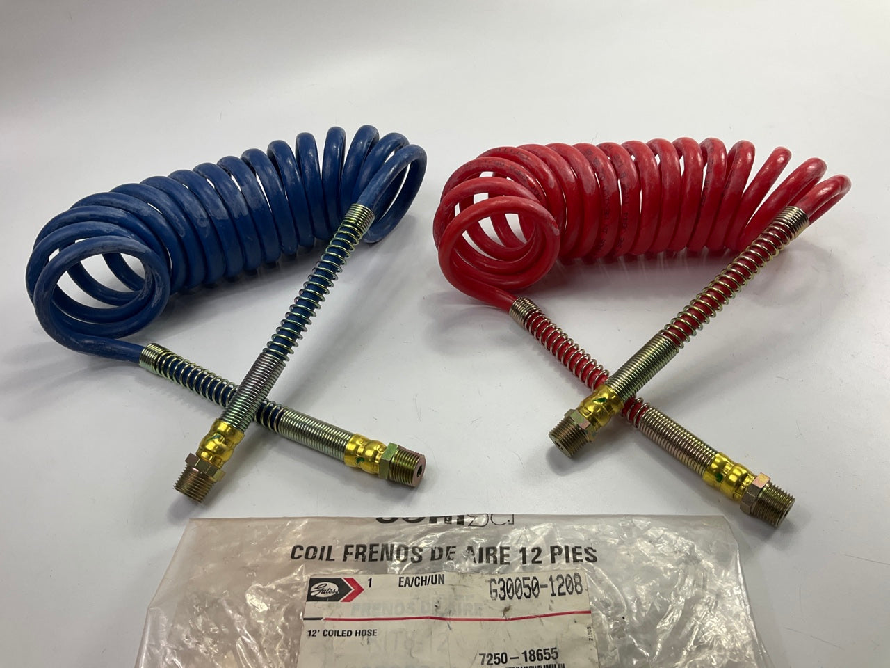 Gates G30050-1208 - 1/2'' X 12'' Coiled Air Brake Tubing Air Brake Hose Set