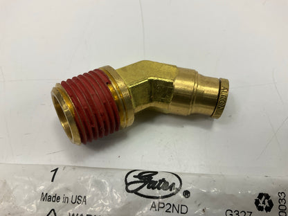 Gates G31102-0608 Air Brake To Male Pipe 45 Degree, 3/8 OD, 1/2-14 Thread