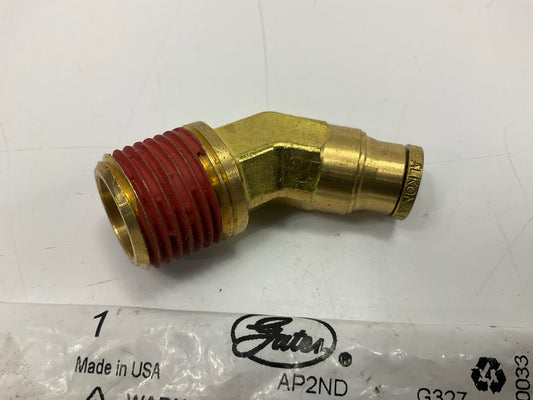 Gates G31102-0608 Air Brake To Male Pipe 45 Degree, 3/8 OD, 1/2-14 Thread