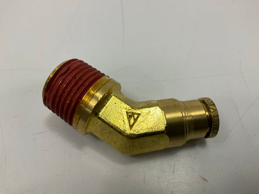 Gates G31102-0608 Air Brake To Male Pipe 45 Degree, 3/8 OD, 1/2-14 Thread