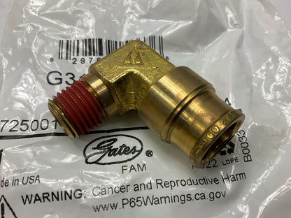 Gates G31104-0804 90 Deg. Air Brake 1/2'' To 1/4''-18 Male Pipe Fitting, 8AB-4MP90