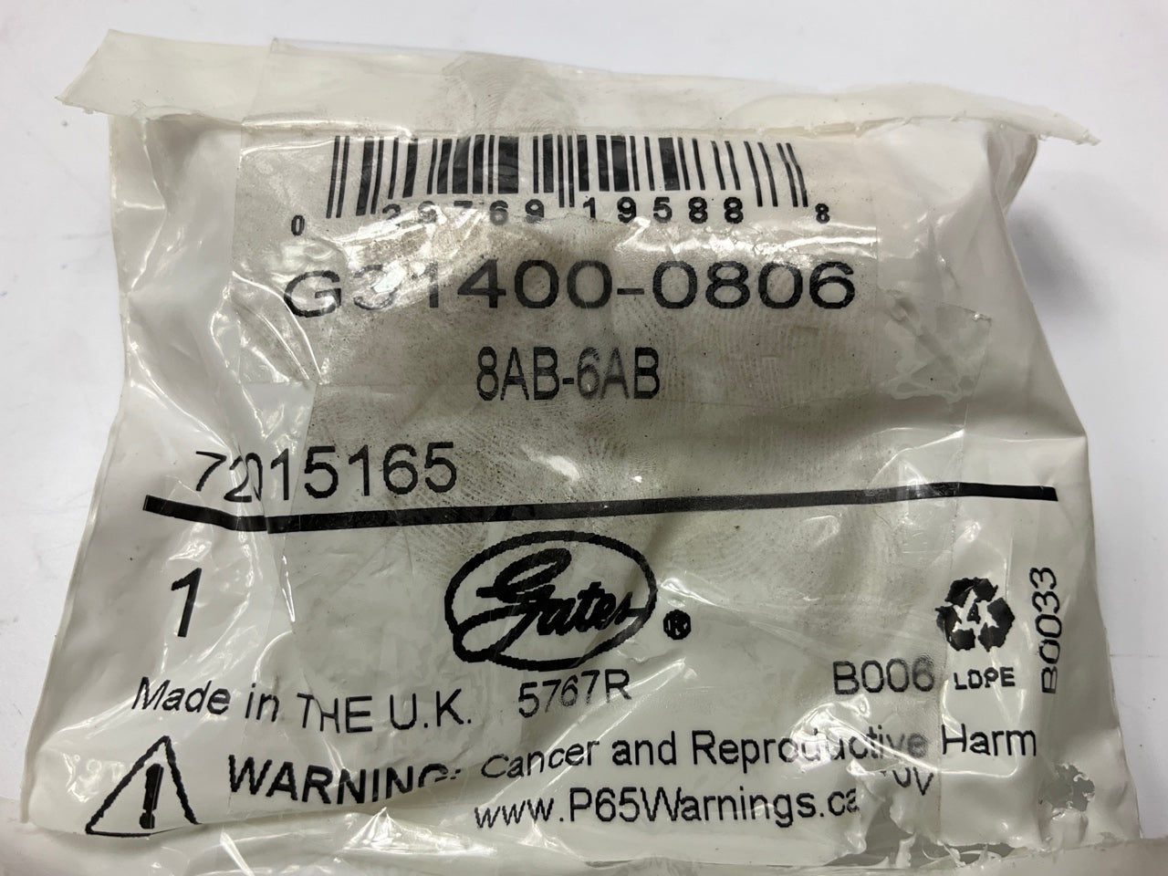 Gates G31400-0806 Air Brake Union, 1/2'' X 3/8'' - 8AB-6AB