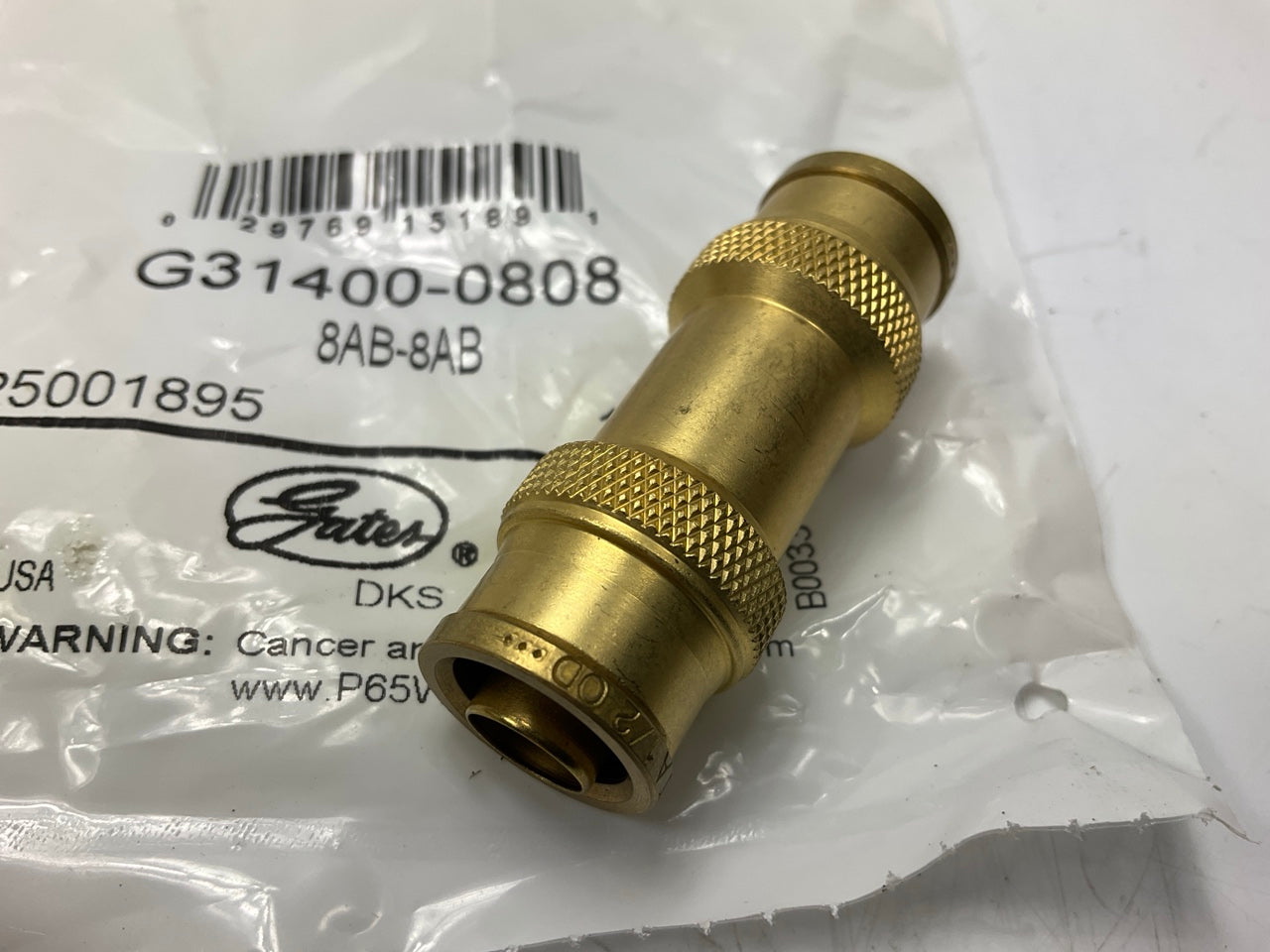 Gates G31400-0808 Air Brake Union Fitting, 1/2'' X 1/2'', 8AB-8AB