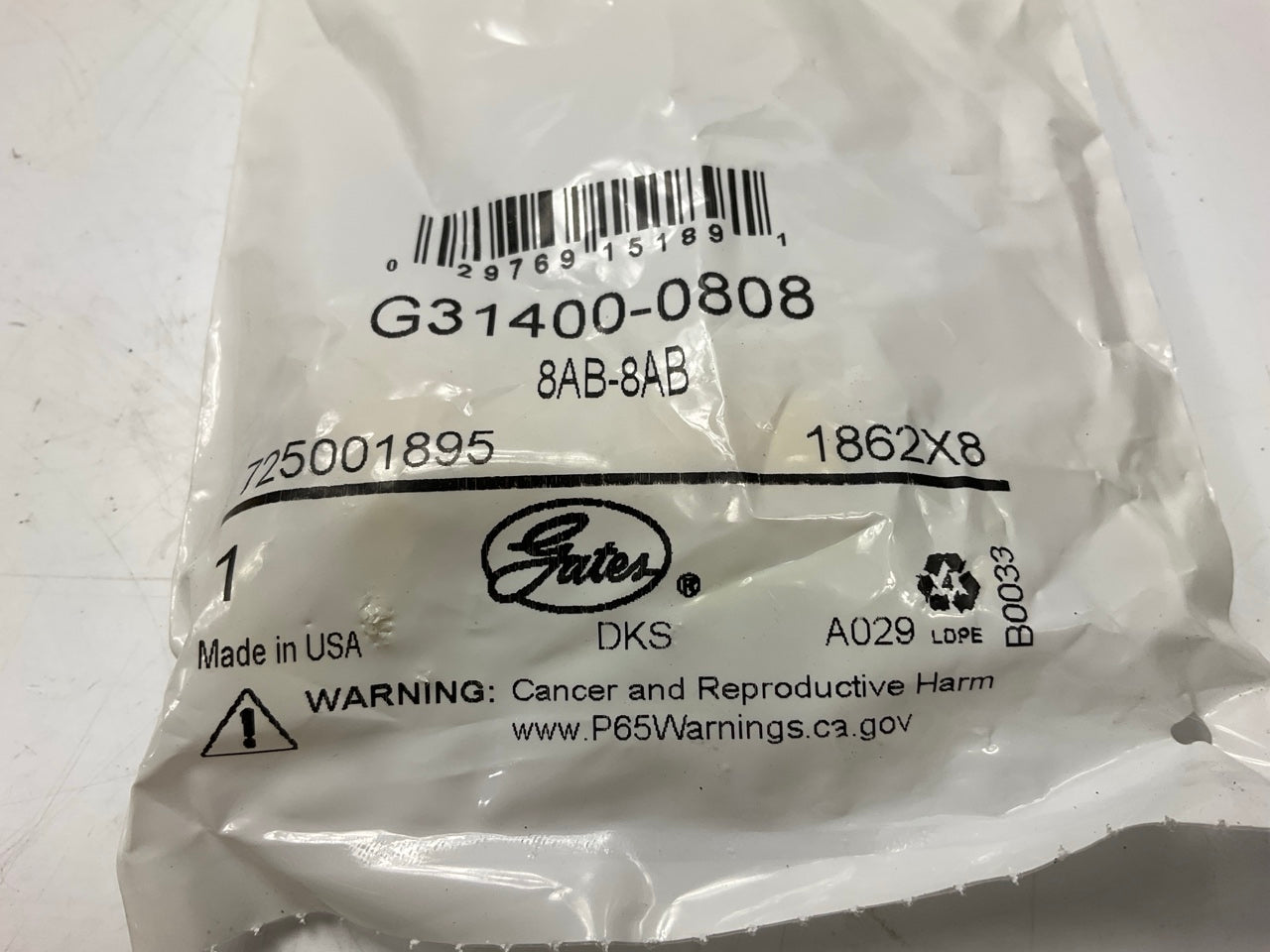 Gates G31400-0808 Air Brake Union Fitting, 1/2'' X 1/2'', 8AB-8AB