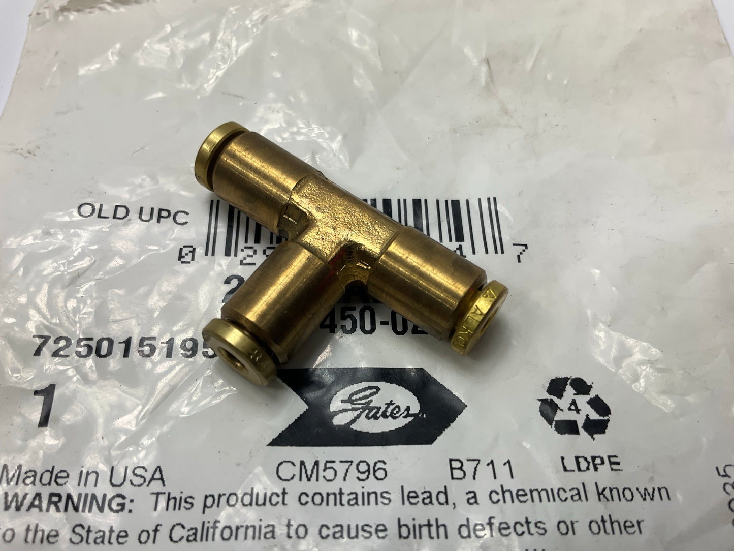 Gates G31450-0202 Air Brake Union Tee, 1/8'' - 2AB-2AB-2AB