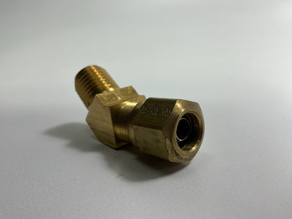 Gates G32102-0604 45° Air Brake Compression To Male Pipe Fitting, 3/8'' X 1/4''-18