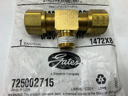 Gates G32134-0806 Air Brake Compression Branch Tee To Male Pipe, 1/2 X 1/2 X 3/8