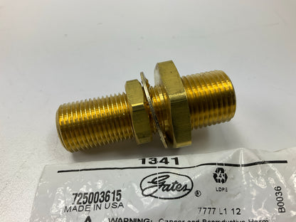 Gates G33302-0804 Male Pipe To Female Pipe Bulkhead Long, 1/2''-14 To 1/4''-18