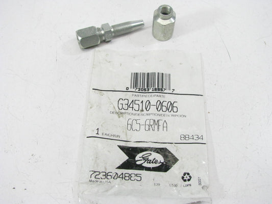 Gates G34510-0606 Hydraulic Fitting 5/16'' Steel SAE Male Flareless Couper 15/16''