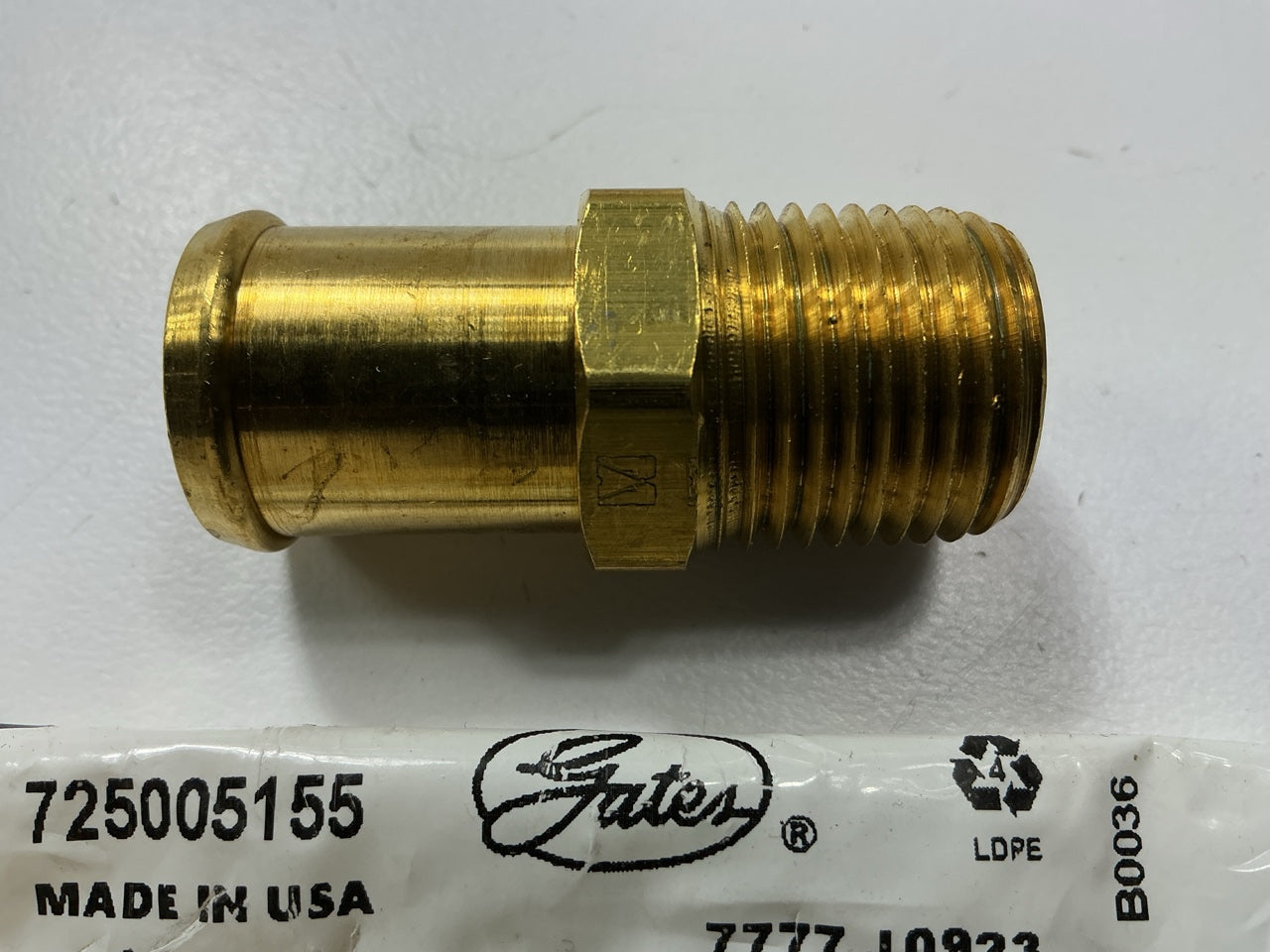 Gates G37100-1208 Brass Single Bead Male Adapter 3/4'' ID, 1/2''-14 Thread