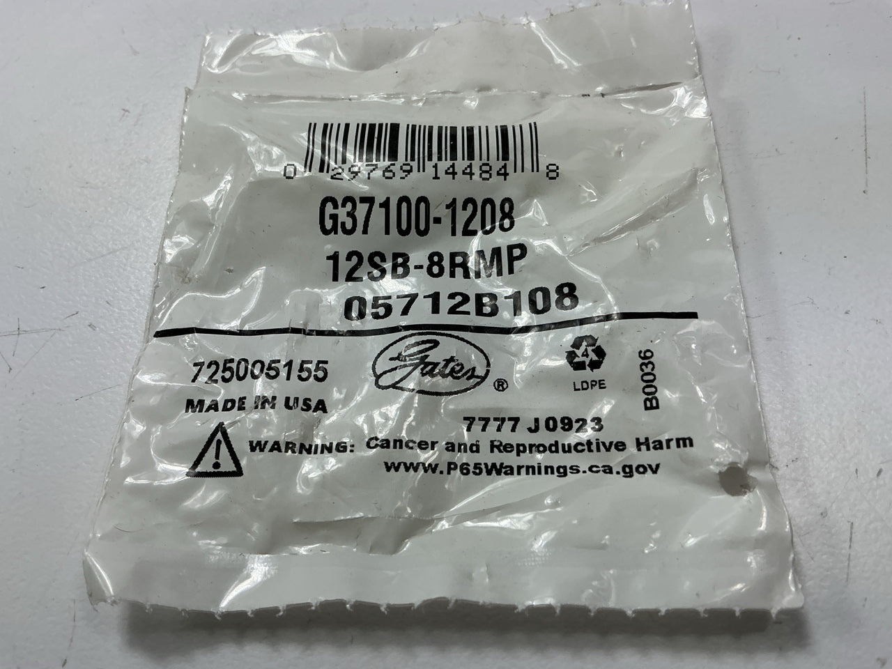 Gates G37100-1208 Brass Single Bead Male Adapter 3/4'' ID, 1/2''-14 Thread