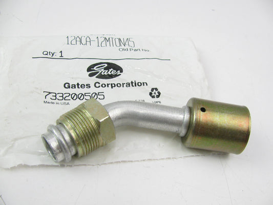 Gates G45584-1212 Hydraulic Fitting Male SAE Tube O-Ring Nut 45 Bent Tube