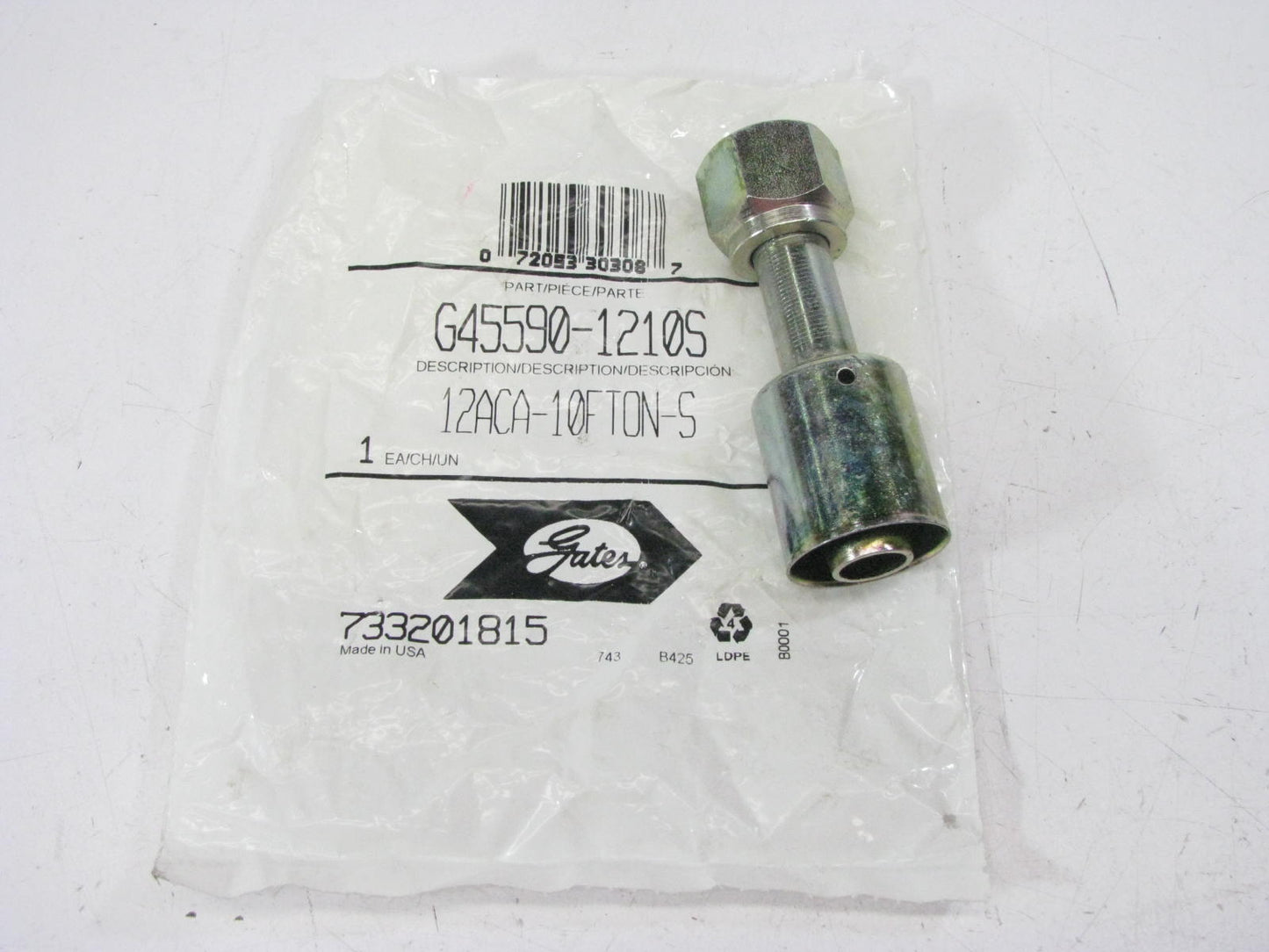 Gates G45590-1210S PolarSeal 5/8'' Steel Female SAE Tube O-Ring Swivel Coupling