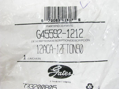 Gates G45592-1212 Hydraulic Fitting Female SAE O-Ring Nut 90 Bent Tube 5/8'' Hose