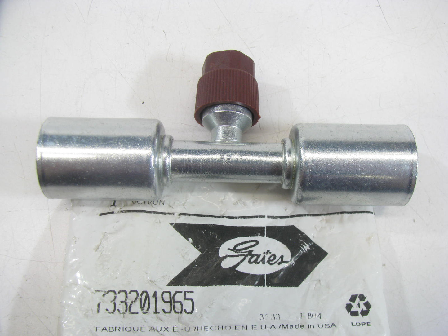 Gates G45956-0808S PolarSeal 13/32'' Steel Hose Splicer Coupling W/ 134a Port