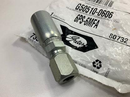 Gates G50510-0606 SAE Male Flareless Power Steering Hydraulic Fitting, 3/8'' Hose