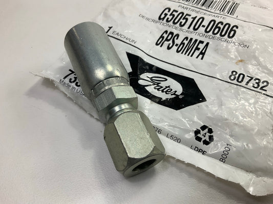 Gates G50510-0606 SAE Male Flareless Power Steering Hydraulic Fitting, 3/8'' Hose