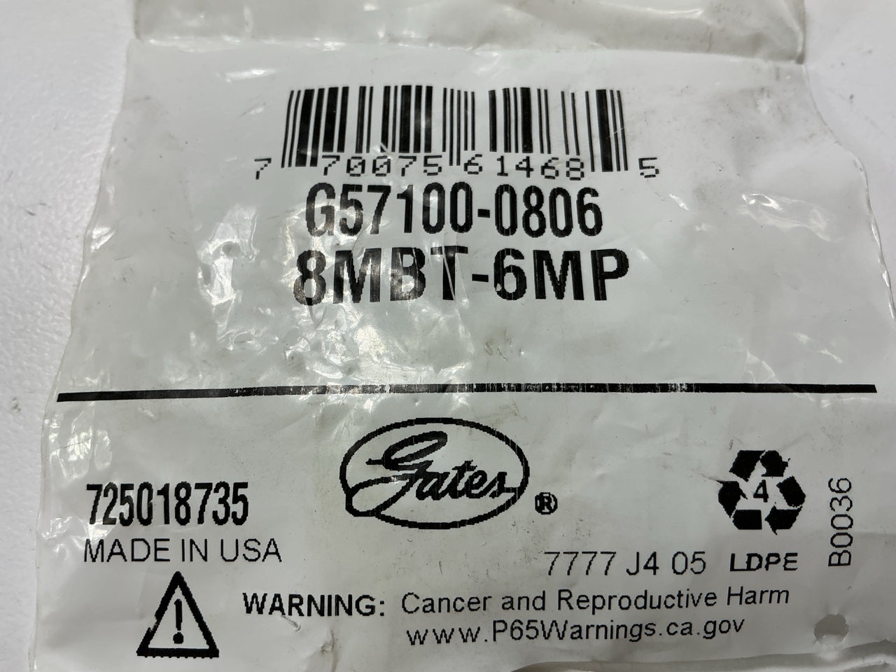 Gates G57100-0806 Mini-Barb To Male Pipe Fitting 3/8-19'' Thread