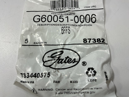 (5) Gates G60051-0006 Female Flareless Sleeve Fitting Adapter 3/8'' OD