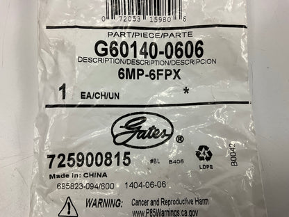 Gates G60140-0606 Mega Crimp Hydraulic Adapter - 3/8-18 Thread