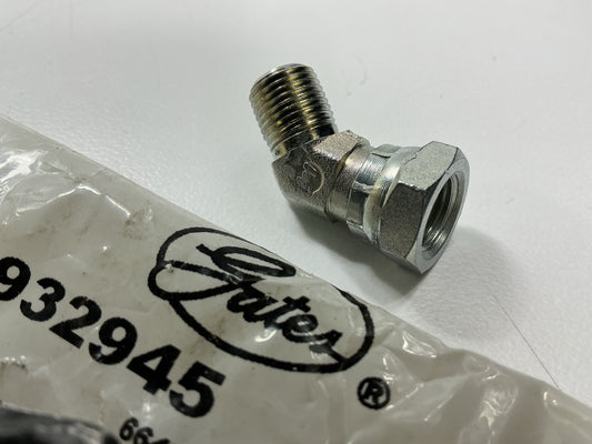 Gates G60142-0202 Male Pipe 1/8''-27 NPTF To Female Pipe 1/8''-27 Swivel NPSM 45°