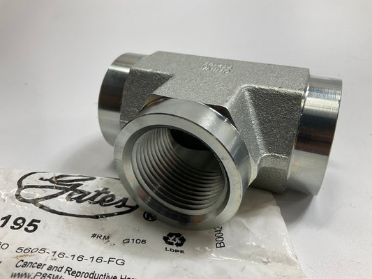 Gates G60181-1616 Female Pipe NPTF Tee Hydraulic Fitting, 16FP-16FP-16FP