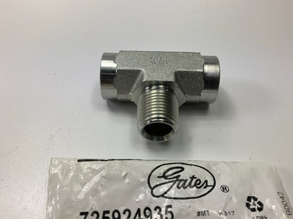 Gates G60183-0808 Female Pipe NPTF On Run To Male Pipe NPTF Tee - 8FP-8FP-8MP