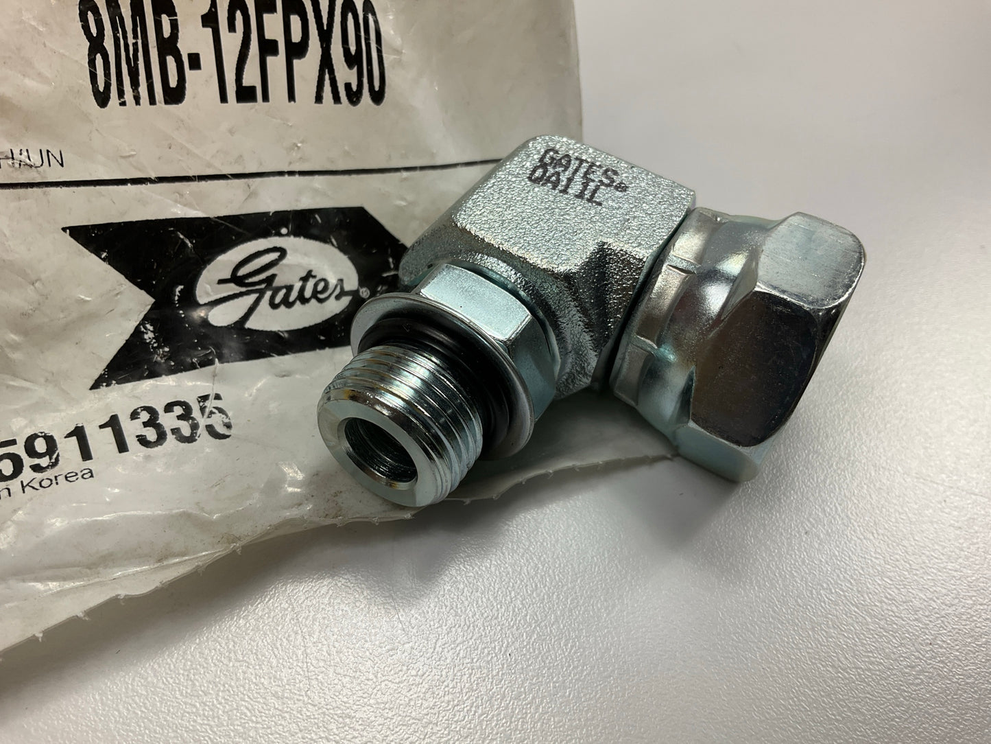 Gates G60289-0812 90° Male O-Ring Boss To Female Pipe Swivel NPSM - 8MB-12FPX90