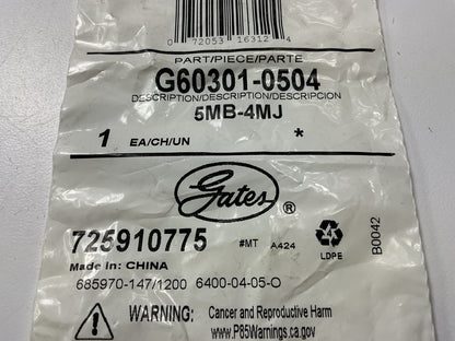 G60301-0504 Male O-Ring To Male 37° Hose Adapter 1/2''-20 X 7/16''-20 Thread