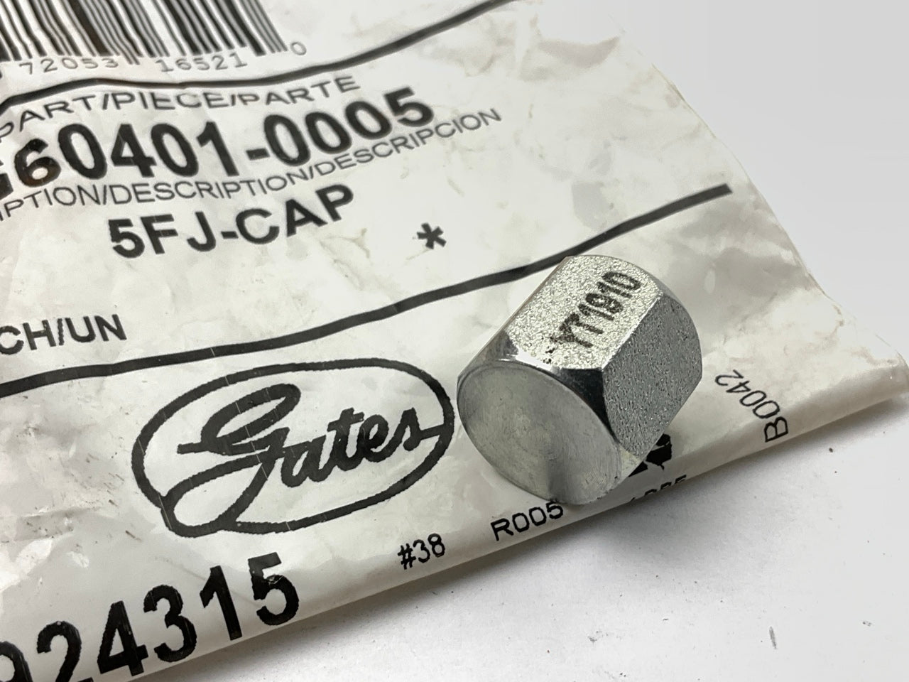 Gates G60401-0005 Female JIC 37° Flare Cap, 1/2''-20 - 5FJ-CAP