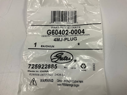 Gates G60402-0004 Male JIC 37° Flare Plug, 7/16-20 Thread