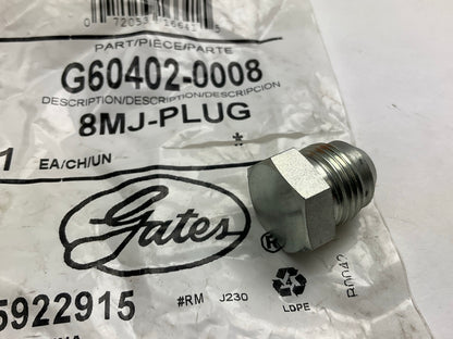 Gates G60402-0008 Male JIC 37° Flare Plug, 3/4''-16 - 8MJ-PLUG
