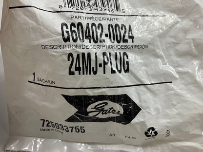 Gates G60402-0024 Male JIC 37° Flare Plug, 1-7/8''-12 - 24MJ-PLUG