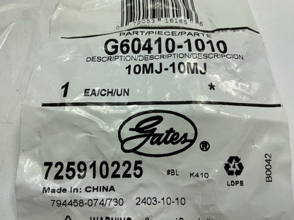 Gates G60410-1010 Male JIC 37° Flare To Male JIC 37° Flare 7/8-14 Thread