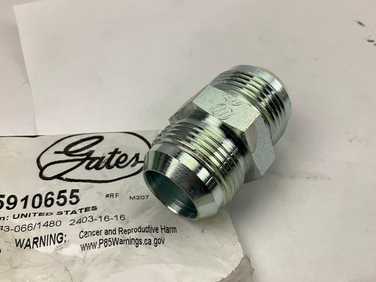 Gates G60410-1616 Male JIC 37° Flare To Male JIC 37° Flare Fitting, 16MJ-16MJ