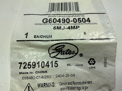 Gates G60490-0504 Male JIC 37° Flare To Male Pipe NPTF, 1/2''-20 X 1/4''-18