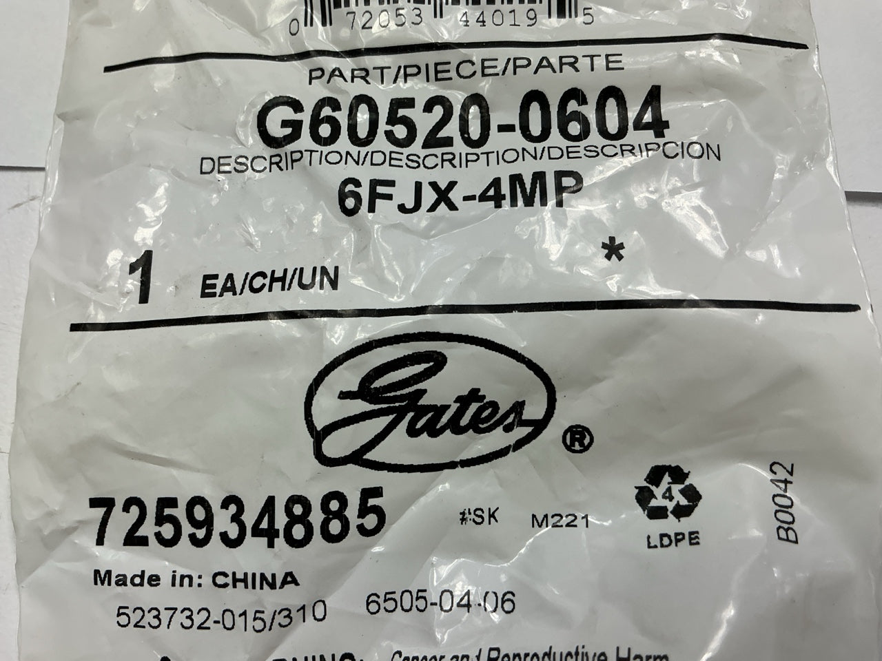 Gates G60520-0604 Female JIC 37° Flare Swivel To Male Pipe NPTF, 9/16-18 Thread