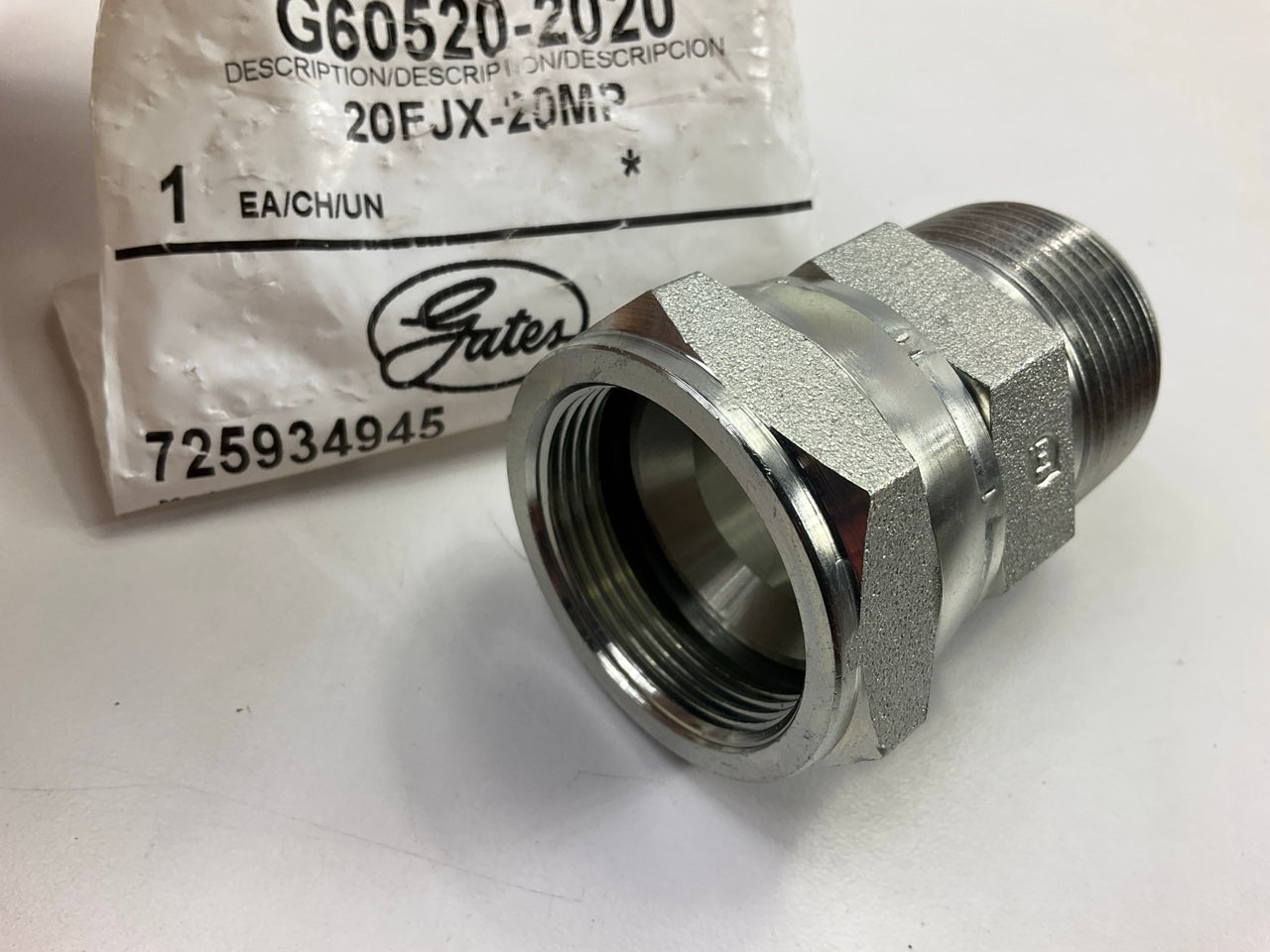 Gates G60520-2020 Female JIC 37° Flare Swivel To Male Pipe NPTF - 20FJX-20MP