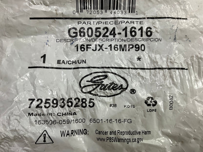 Gates G60524-1616 90 Deg Female JIC 37° Flare Swivel To Male NPTF, 16FJX-16MP90