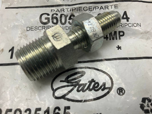 Gates G60541-0604 Male JIC 37° Flare Bulkhead To Male Pipe NPTF - 6MJBKHD-4MP