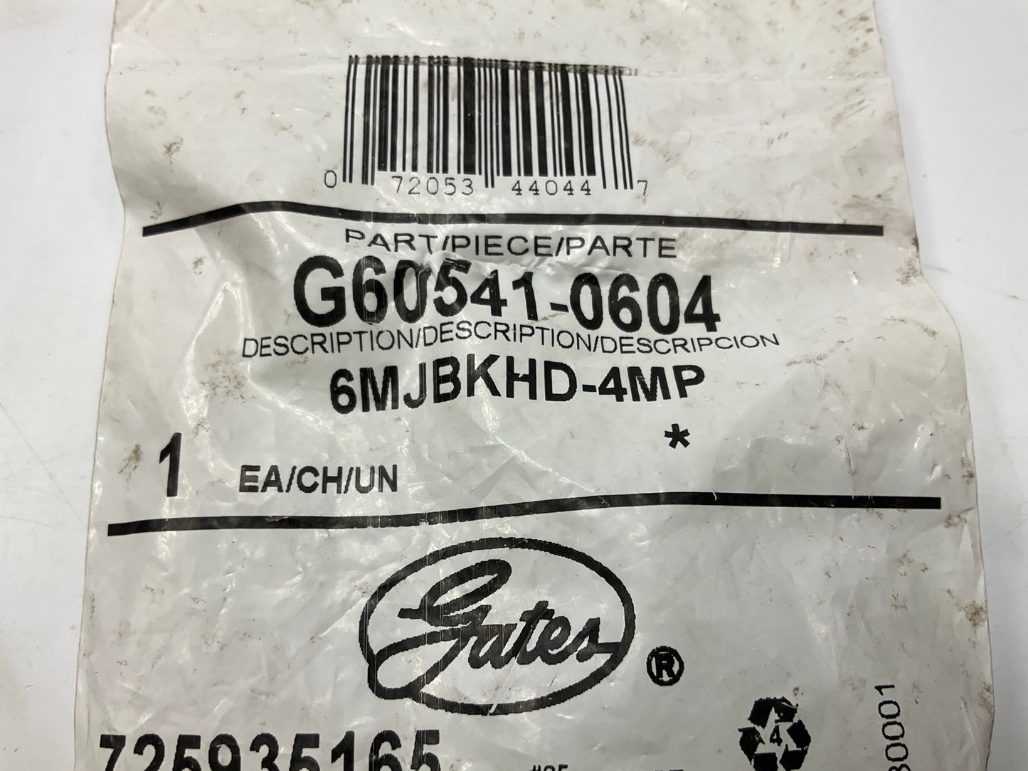 Gates G60541-0604 Male JIC 37° Flare Bulkhead To Male Pipe NPTF - 6MJBKHD-4MP