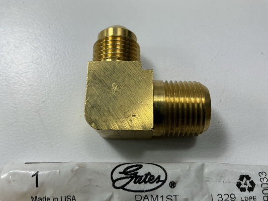 Gates G60654-0606 3/8'' Brass Male SAE 45° Flare To Male Pipe 90° Adapter Fitting