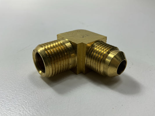 Gates G60654-0606 3/8'' Brass Male SAE 45° Flare To Male Pipe 90° Adapter Fitting