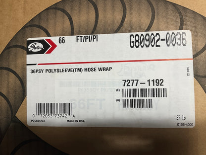 66 FEET - Gates G80902-0036 Hydraulic Hose Poly Protective Sleeve Wrap 2.19-2.61