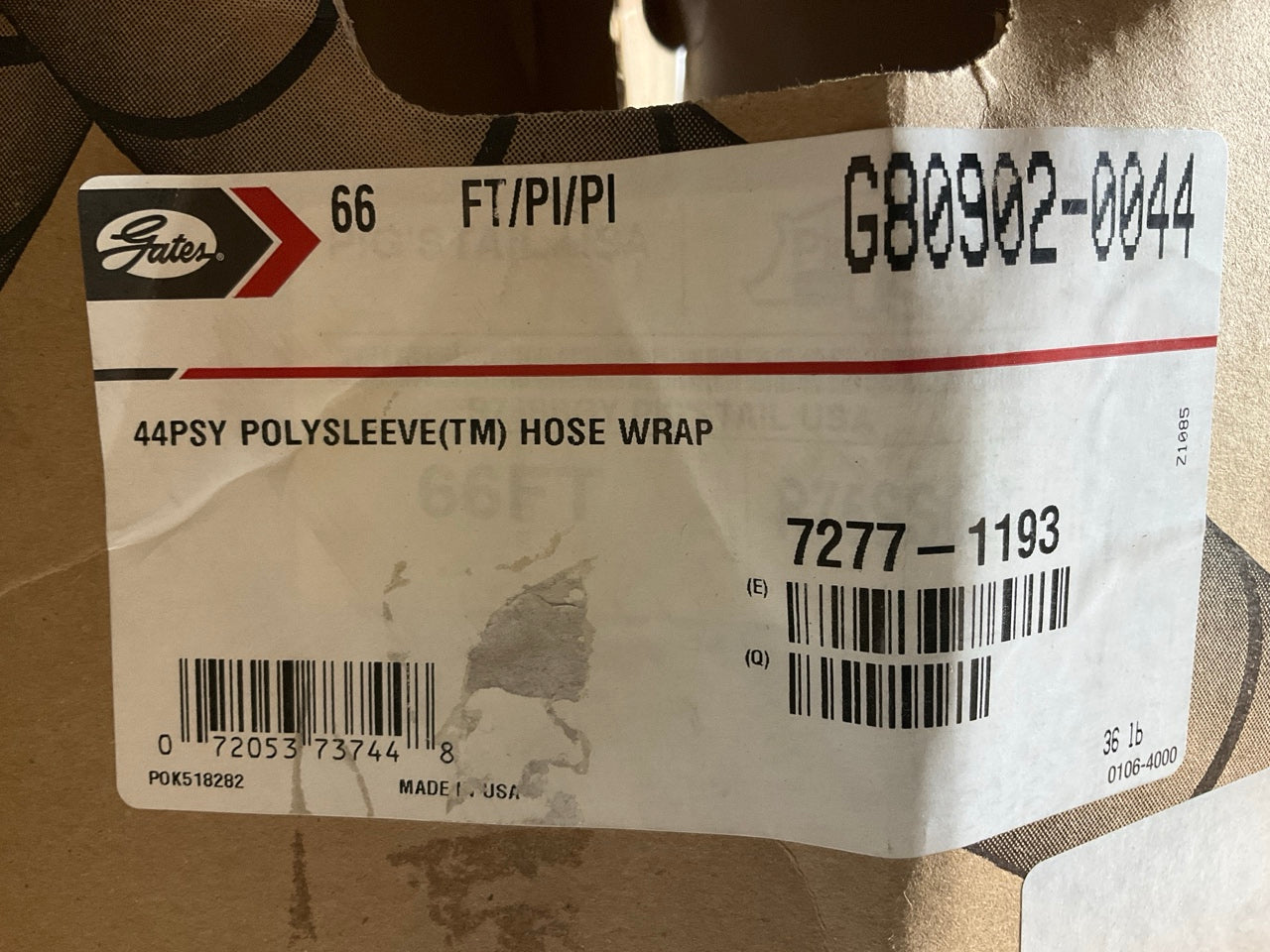 66 FEET Gates G80902-0044 Hydraulic Hose Protective Sleeve Guard Wrap 2.62-3.11''