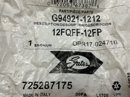 Gates G94921-1212 Female Flush Face Valve To Female Pipe 3/4''-14 Thread