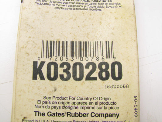 Gates K030280 Serpentine Belt - 0.42'' X 28.50'' - 3 Ribs
