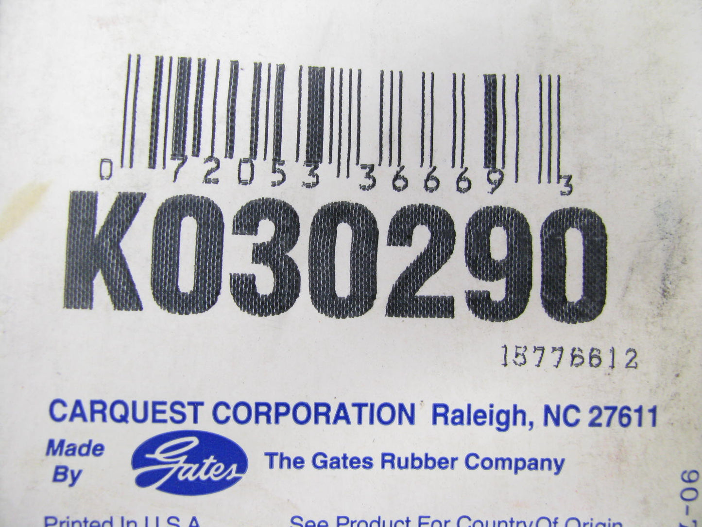 Gates K030290 Serpentine Belt - 0.42'' X 29.00'' - 3 Ribs
