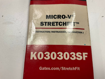 Gates K030303SF Stretch Fit Serpentine Belt